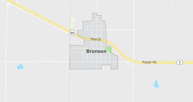 Map of Bronson, KS