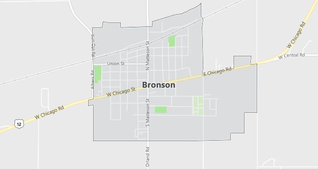 Map of Bronson, MI