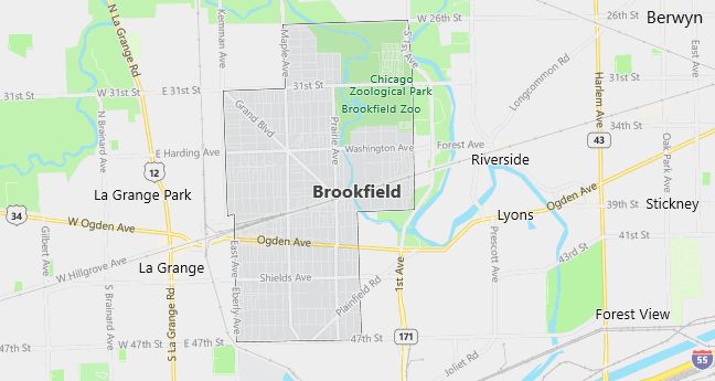 Map of Brookfield, IL