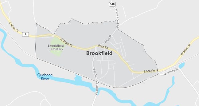 Map of Brookfield, MA