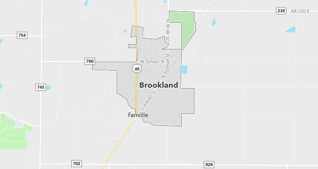 Map of Brookland, AR