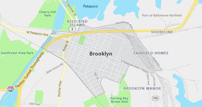 Map of Brooklyn, MD