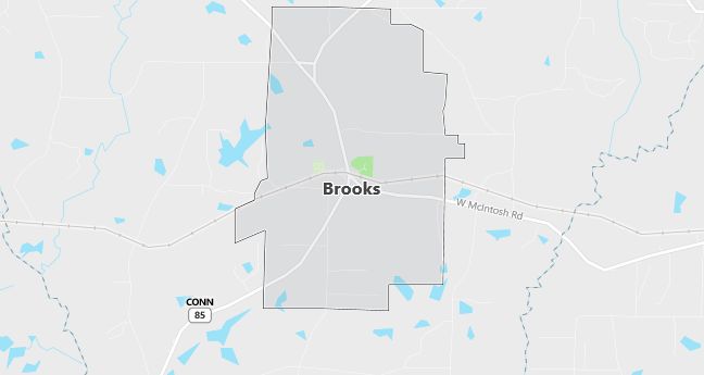 Map of Brooks, GA