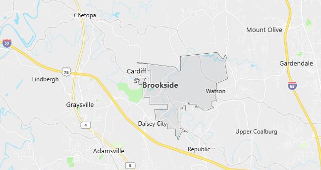 Map of Brookside, AL