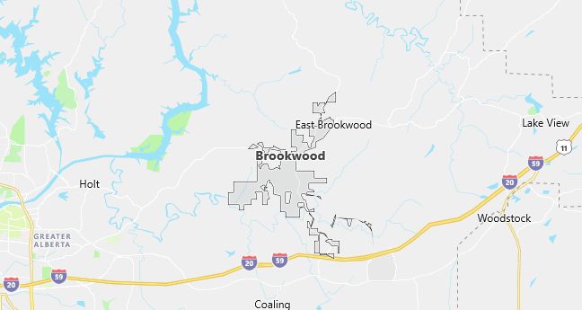 Map of Brookwood, AL