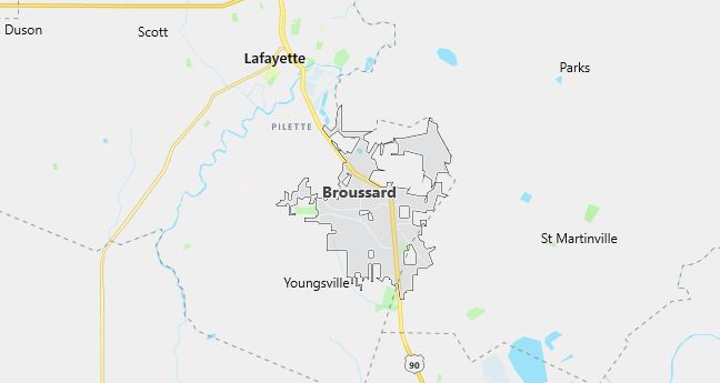 Map of Broussard, LA