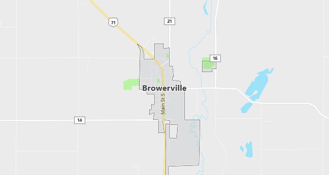 Map of Browerville, MN