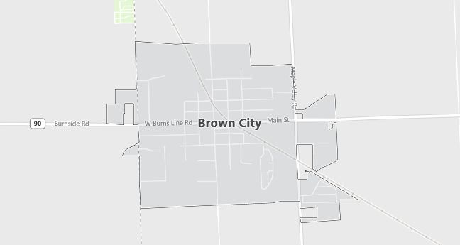 Map of Brown City, MI