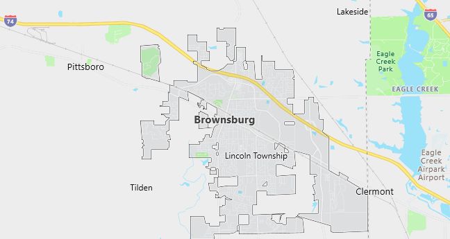 Map of Brownsburg, IN