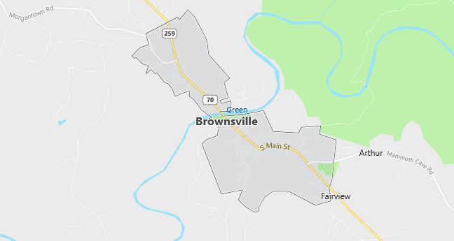 Map of Brownsville, KY