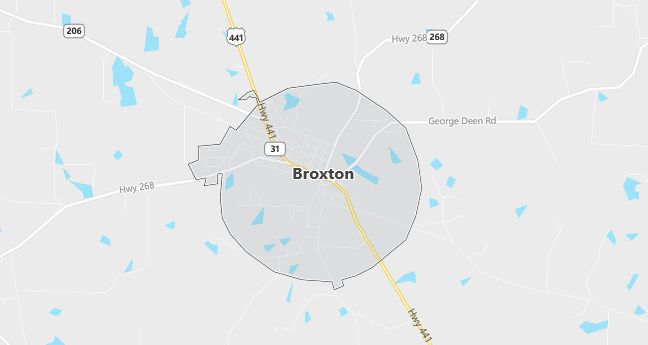 Map of Broxton, GA