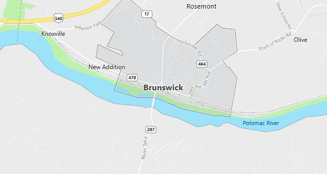 Map of Brunswick, MD