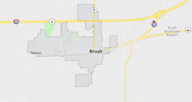 Map of Brush, CO