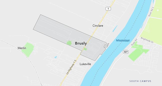 Map of Brusly, LA