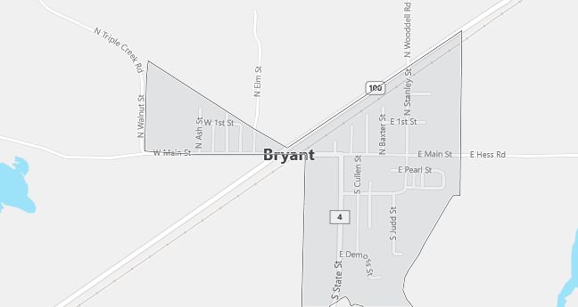 Map of Bryant, IL