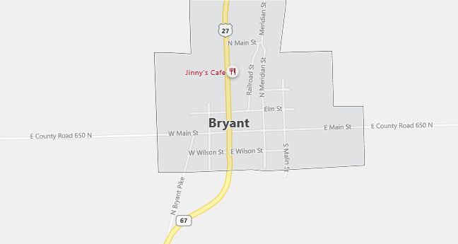 Map of Bryant, IN