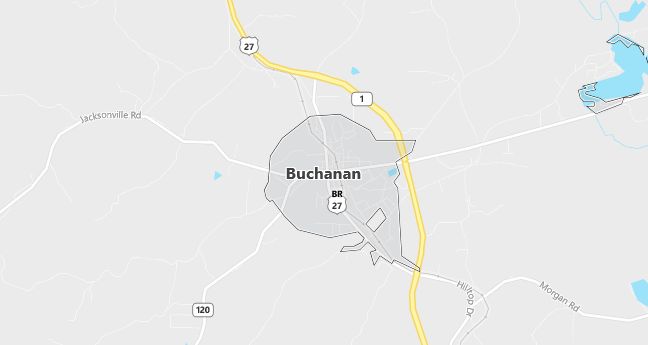 Map of Buchanan, GA