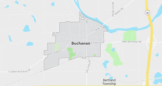 Map of Buchanan, MI