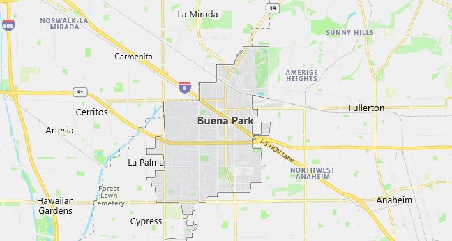 Map of Buena Park, CA