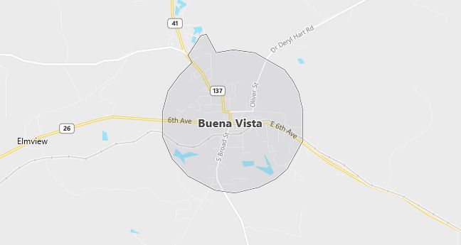 Map of Buena Vista, GA