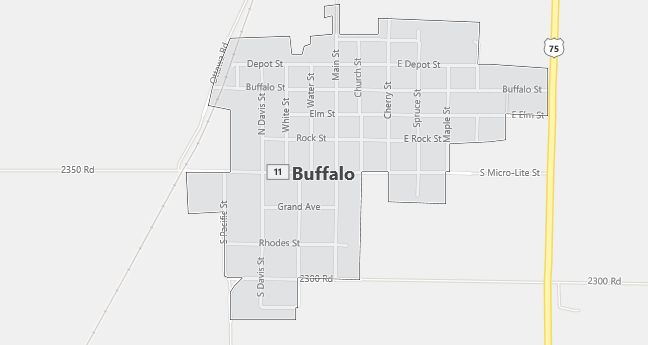 Map of Buffalo, KS