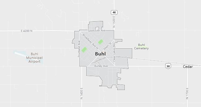 Map of Buhl, ID