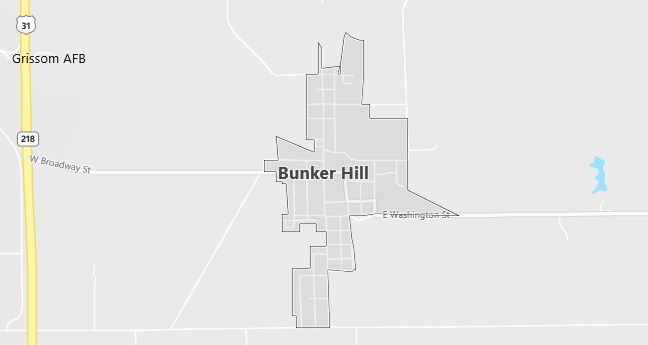 Map of Bunker Hill, IN