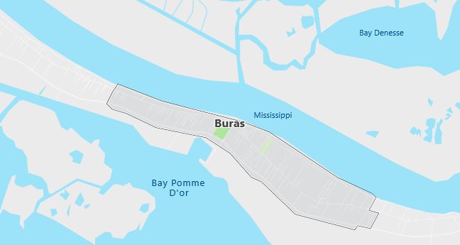 Map of Buras, LA