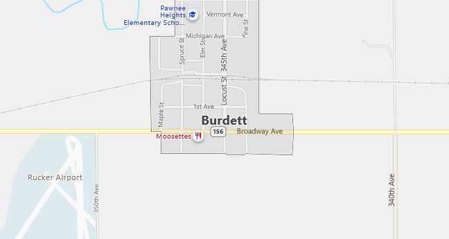 Map of Burdett, KS