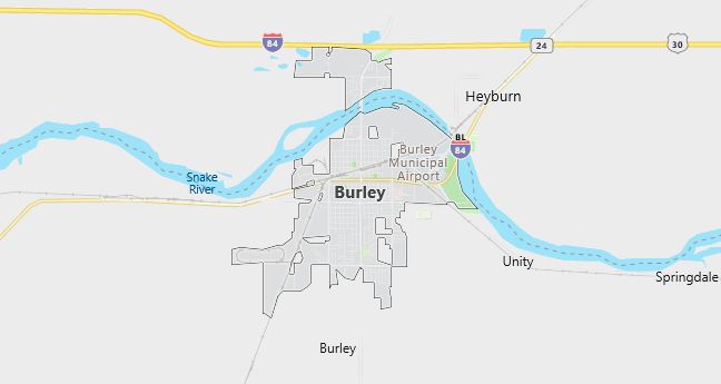 Map of Burley, ID