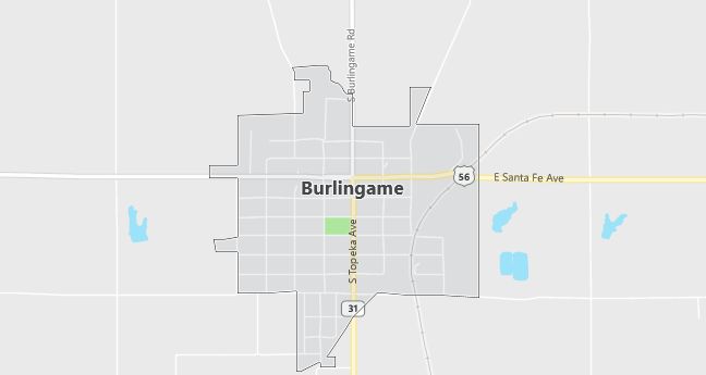 Map of Burlingame, KS