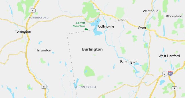 Map of Burlington, CT