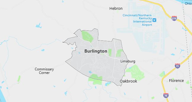 Map of Burlington, KY