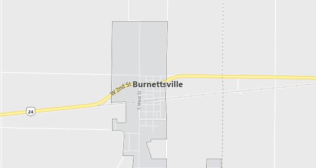 Map of Burnettsville, IN