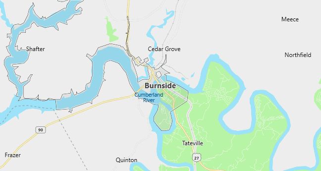 Map of Burnside, KY