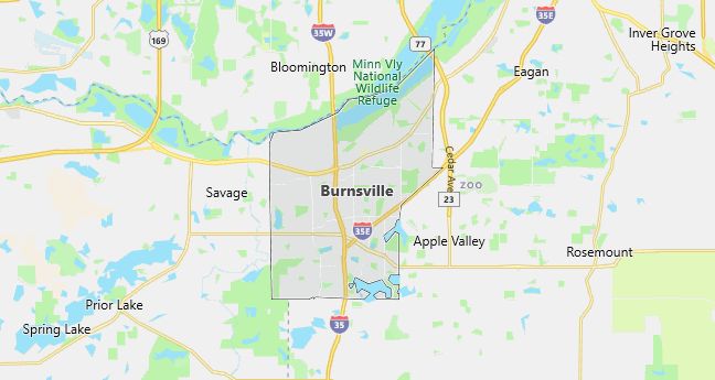 Map of Burnsville, MN