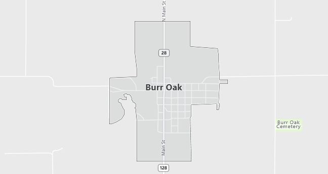 Map of Burr Oak, KS