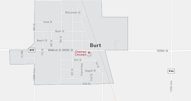 Map of Burt, IA