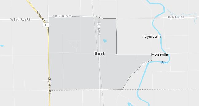 Map of Burt, MI