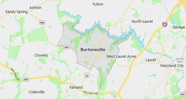 Map of Burtonsville, MD