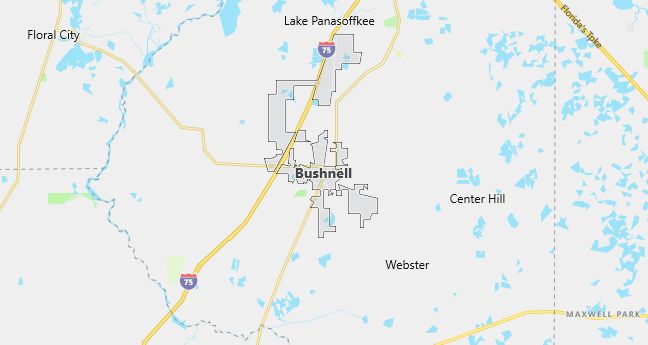 Map of Bushnell, FL