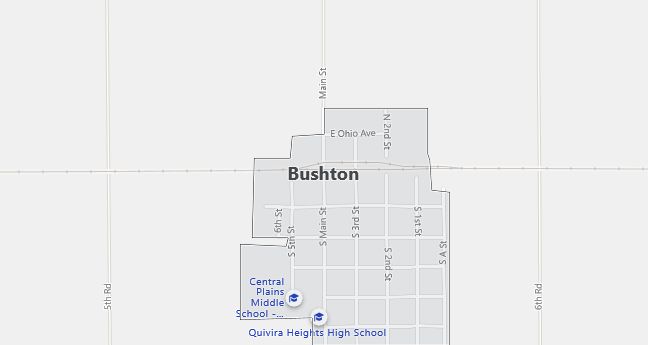 Map of Bushton, KS