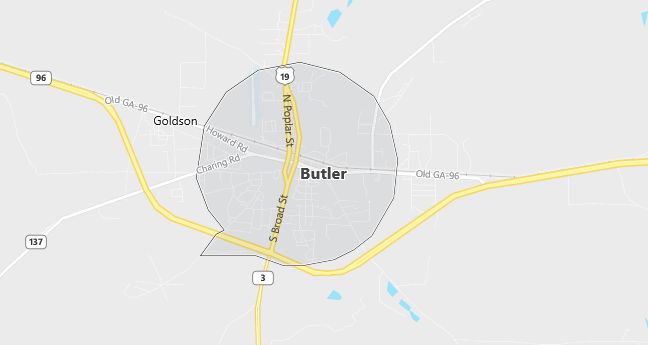 Map of Butler, GA