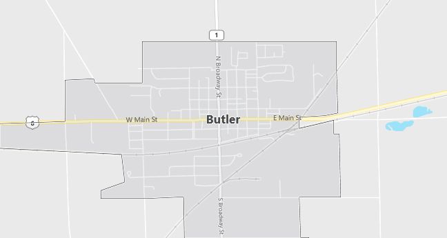 Map of Butler, IN