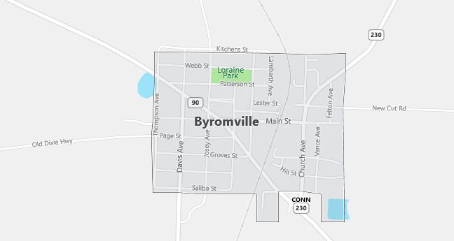 Map of Byromville, GA