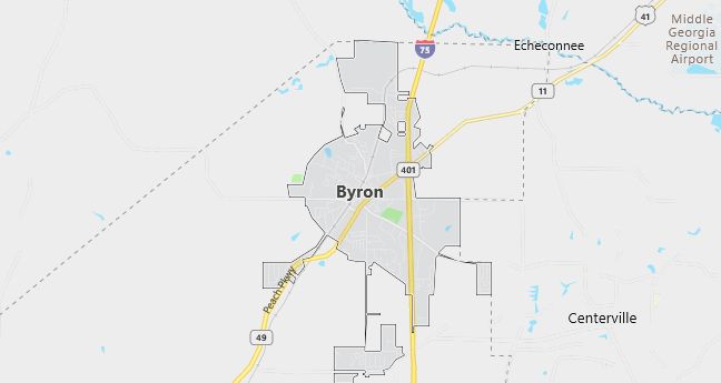 Map of Byron, GA