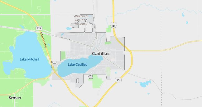 Map of Cadillac, MI