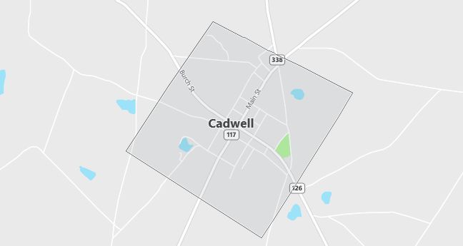 Map of Cadwell, GA