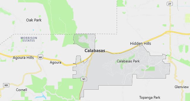 Map of Calabasas, CA