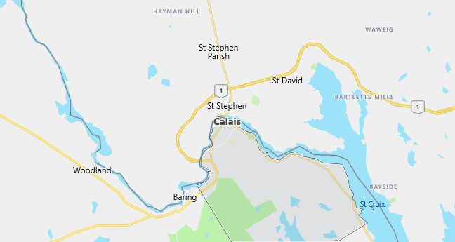 Map of Calais, ME